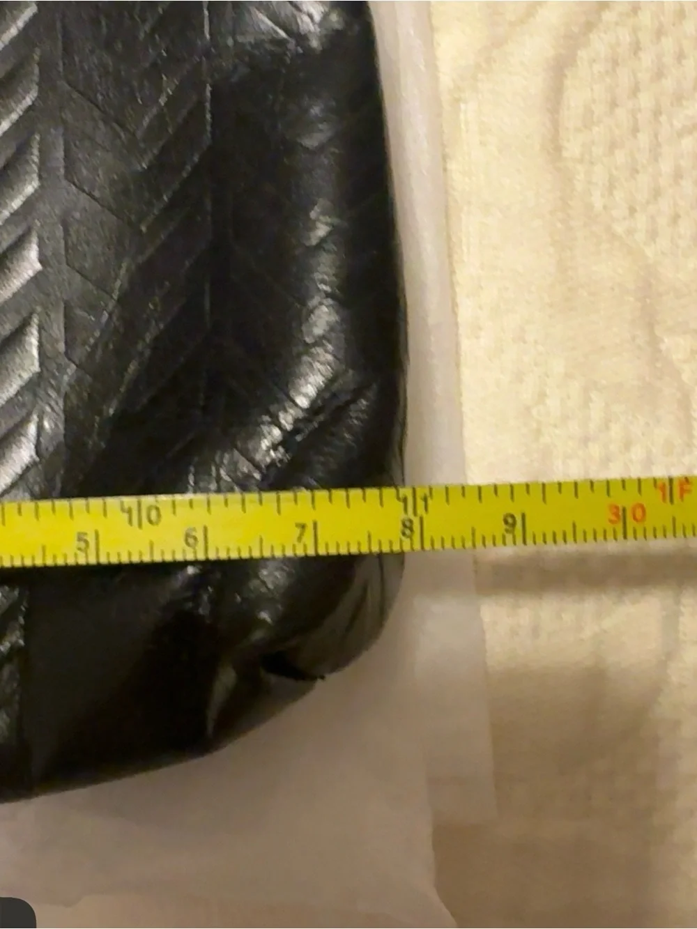 Mario Valentino Vintage Black Quilted Chevron Leather Wristlet Clutch